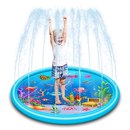 Kid Splash Sprinkler pad, Sprinkler for Kids, and Wading Pool for Learning โ Childrenโs Sprinkler Pool, Inflatable Water Toys,Outdoor Swimming Pool for Kids(67 inch)